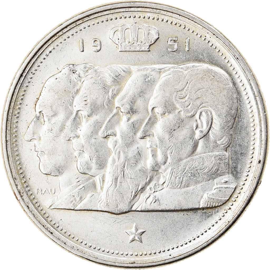 Coin, Belgium, 100 Francs, 100 Frank, 1951, AU(55-58), Silver, KM:139.1
