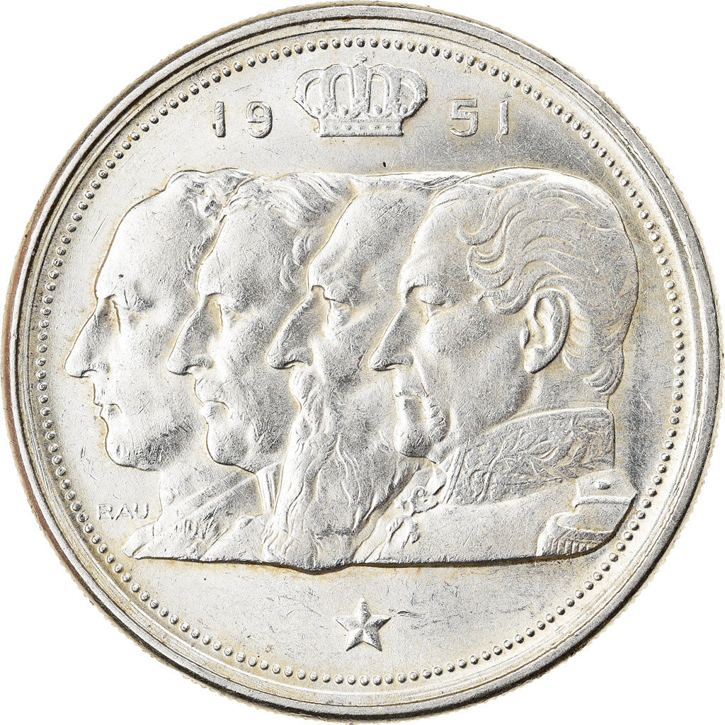 Coin, Belgium, 100 Francs, 100 Frank, 1951, AU(55-58), Silver, KM:139.1