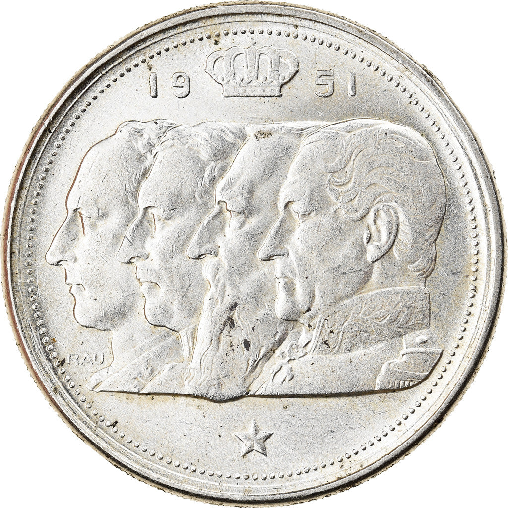 Münze, Belgien, 100 Francs, 100 Frank, 1951, VZ, Silber, KM:139.1