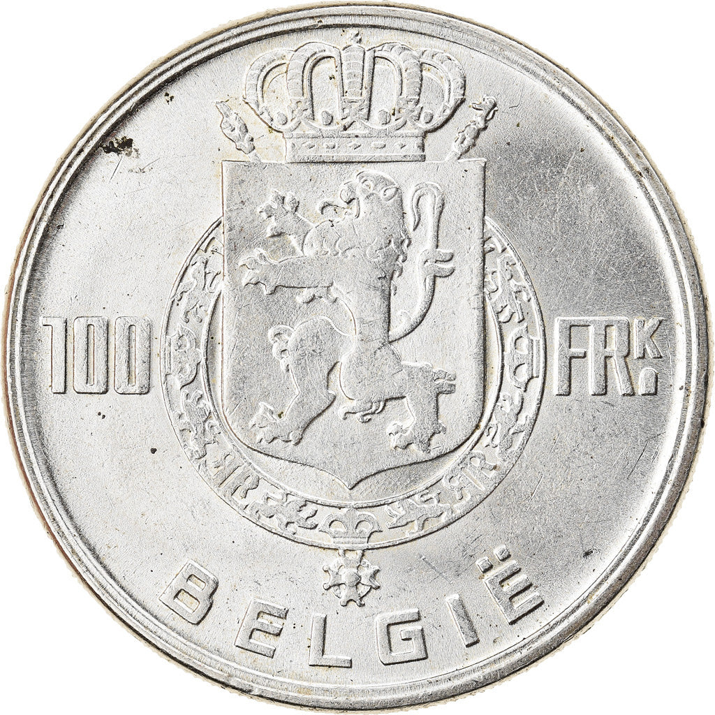 Münze, Belgien, 100 Francs, 100 Frank, 1951, VZ, Silber, KM:139.1