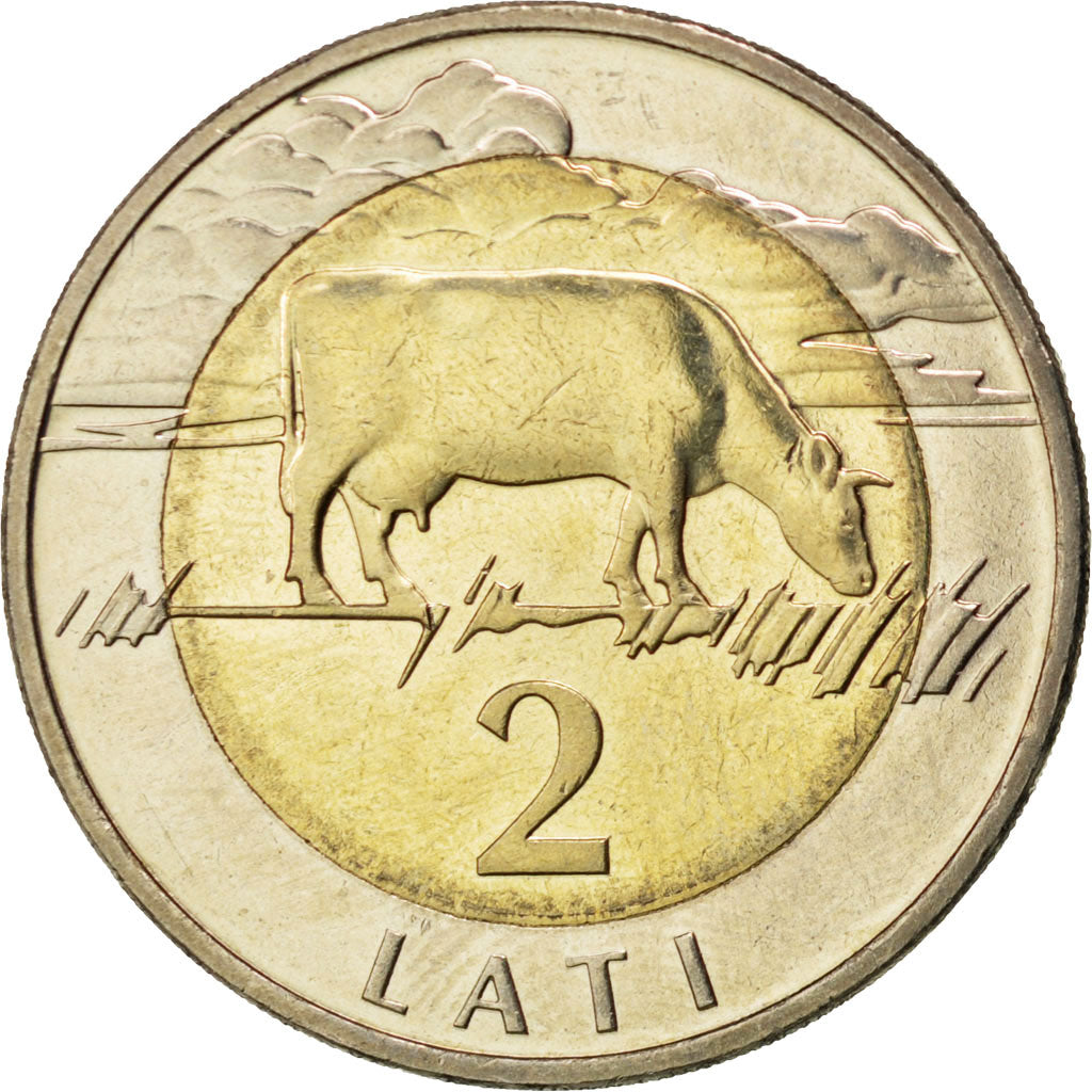 Coin, Latvia, 2 Lati, 1999, MS(63), Bi-Metallic, KM:38