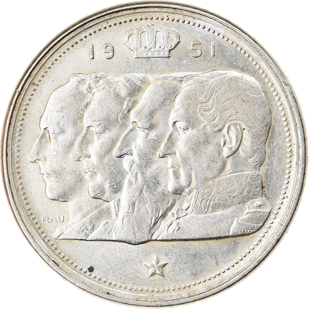Münze, Belgien, 100 Francs, 100 Frank, 1951, SS+, Silber, KM:139.1