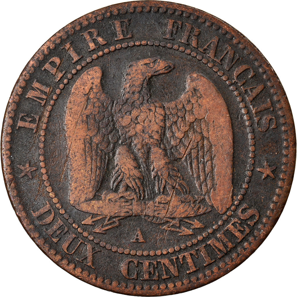 Coin, France, Napoleon III, 2 Centimes, 1855, Paris, VF(30-35)