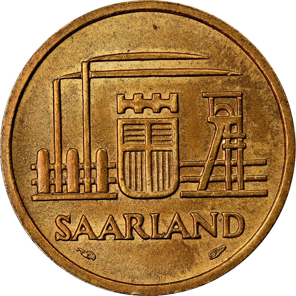 Coin, SAARLAND, 20 Franken, 1954, Paris, AU(55-58), Aluminum-Bronze, KM:2