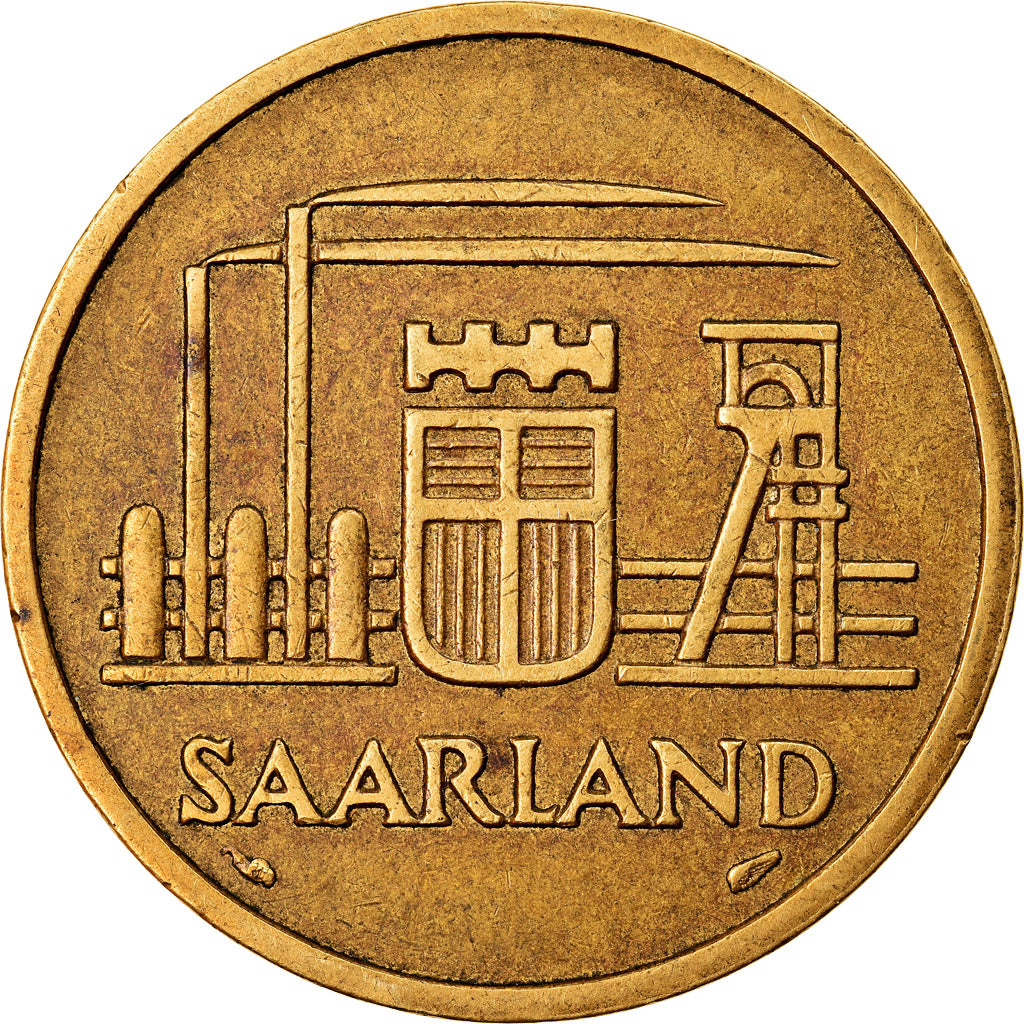 Coin, SAARLAND, 50 Franken, 1954, Paris, AU(50-53), Aluminum-Bronze, KM:3