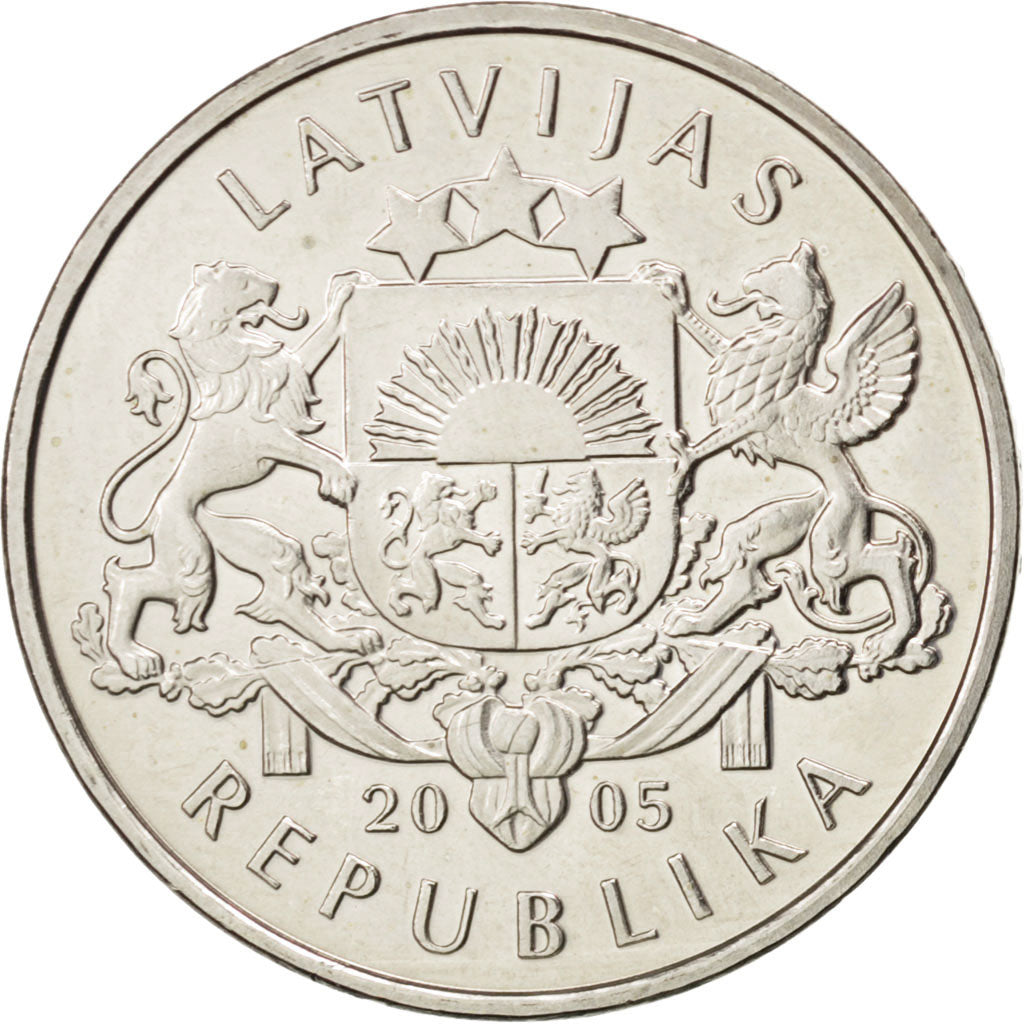 LATVIA, Lats, 2005, Vienna, KM #66, MS(63), Copper-Nickel, 21.75, 4.80