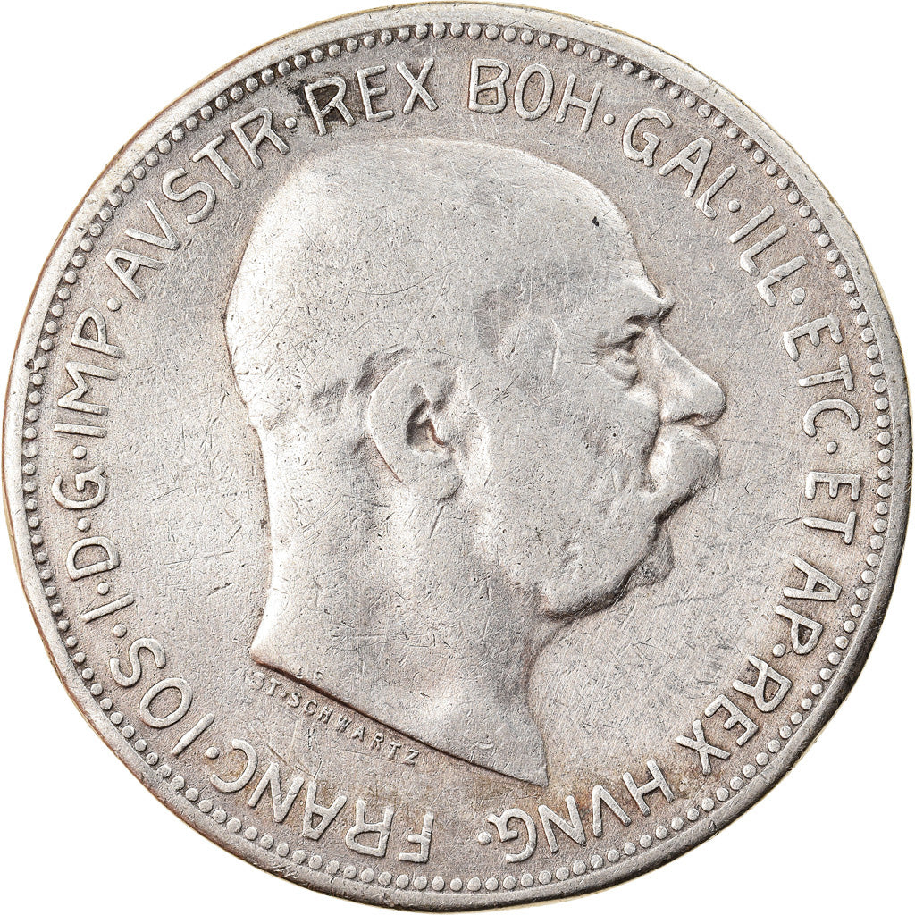 Münze, Österreich, Franz Joseph I, 2 Corona, 1912, S+, Silber, KM:2821
