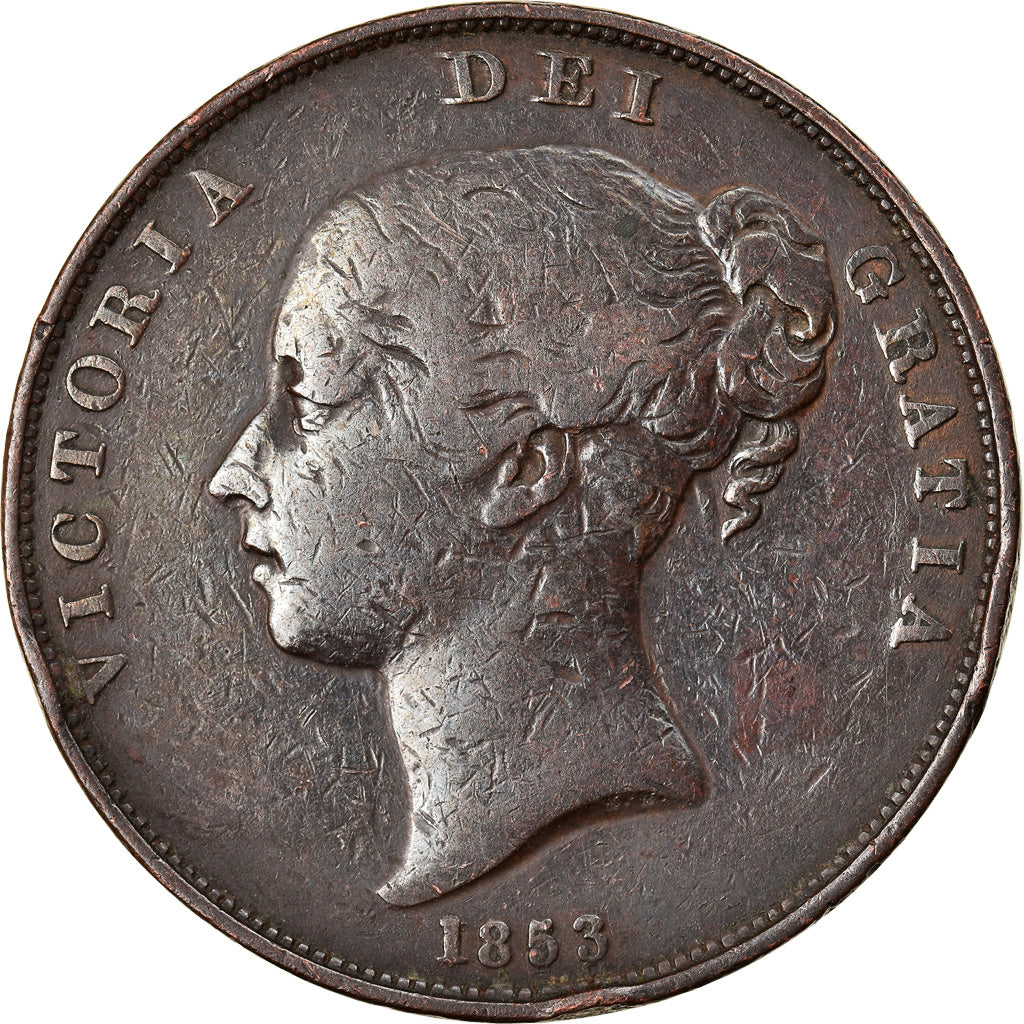 Coin, Great Britain, Victoria, Penny, 1853, VF(30-35), Copper, KM:739