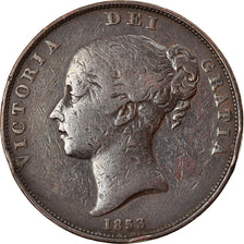 Coin, Great Britain, Victoria, Penny, 1853, VF(30-35), Copper, KM:739