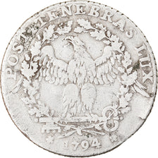 Coin, SWISS CANTONS, GENEVA, 15 Sols, 1794, VF(20-25), Silver, KM:97