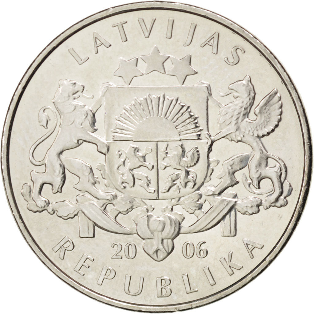 Coin, Latvia, Lats, 2006, MS(63), Copper-nickel, KM:73