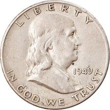 Moneda, Estados Unidos, Half Dollar, 1949, San Francisco, MBC, Plata, KM:199