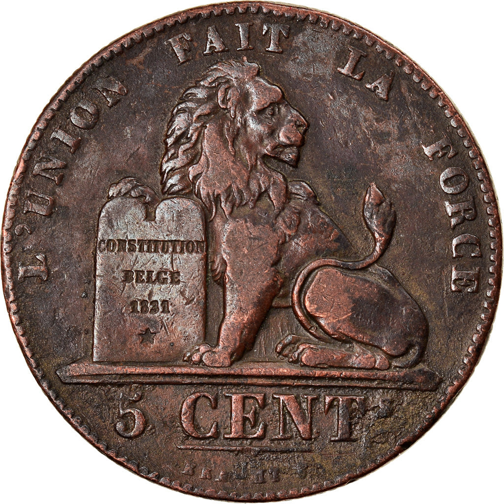 Coin, Belgium, Leopold I, 5 Centimes, 1859, VF(30-35), Copper, KM:5.1