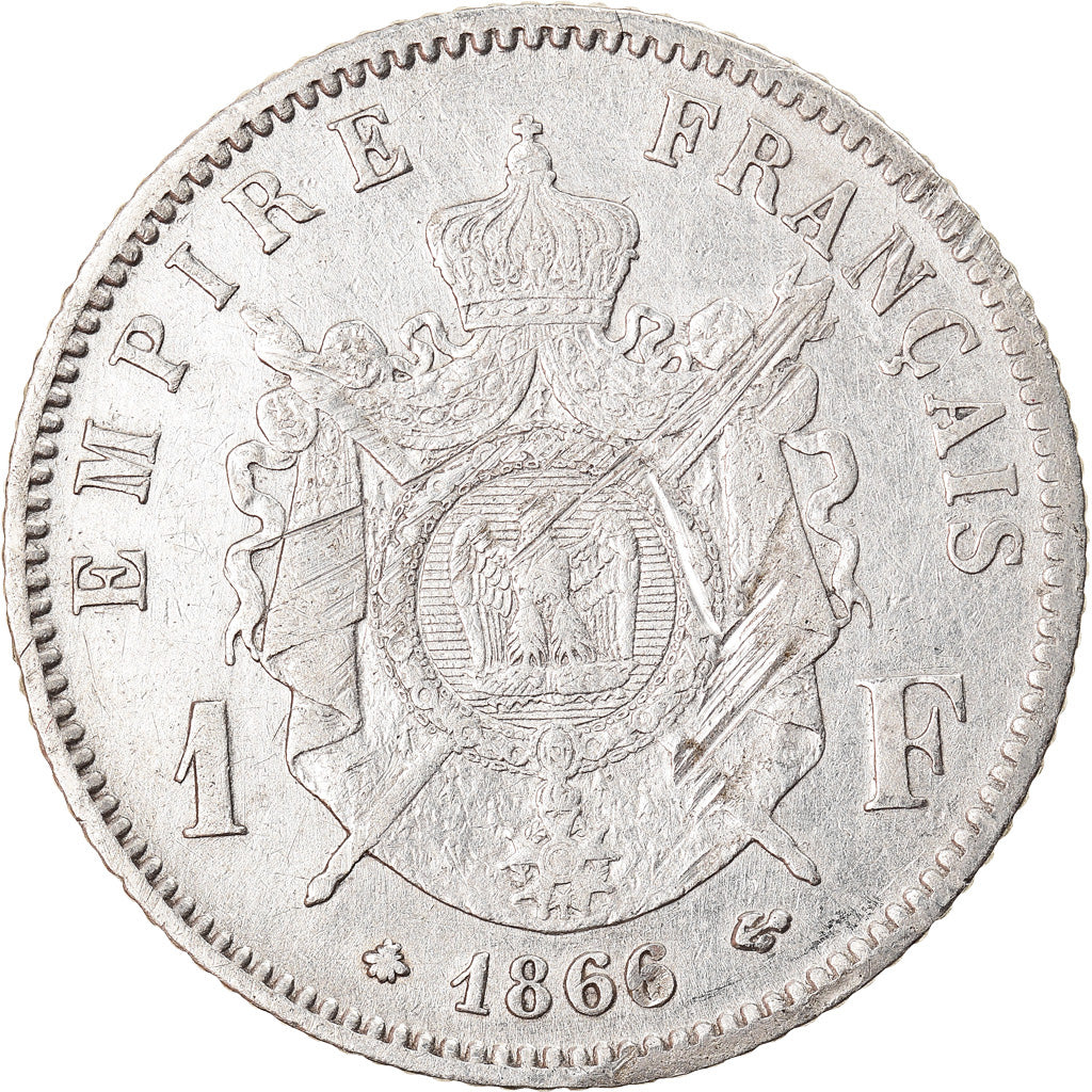 Coin, France, Napoleon III, Franc, 1866, Paris, VF(30-35)