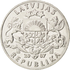 LATVIA, Lats, 2007, KM #12, MS(63), Copper-Nickel, 21.75, 4.77