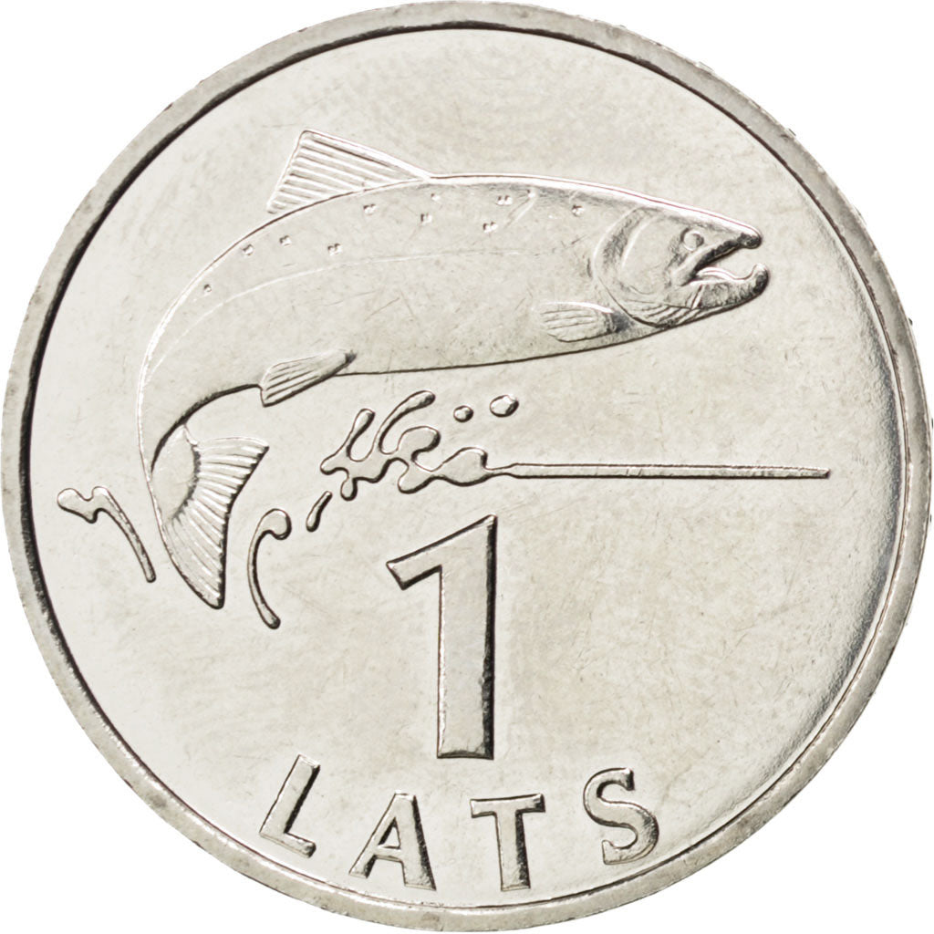 LATVIA, Lats, 2007, KM #12, MS(63), Copper-Nickel, 21.75, 4.77