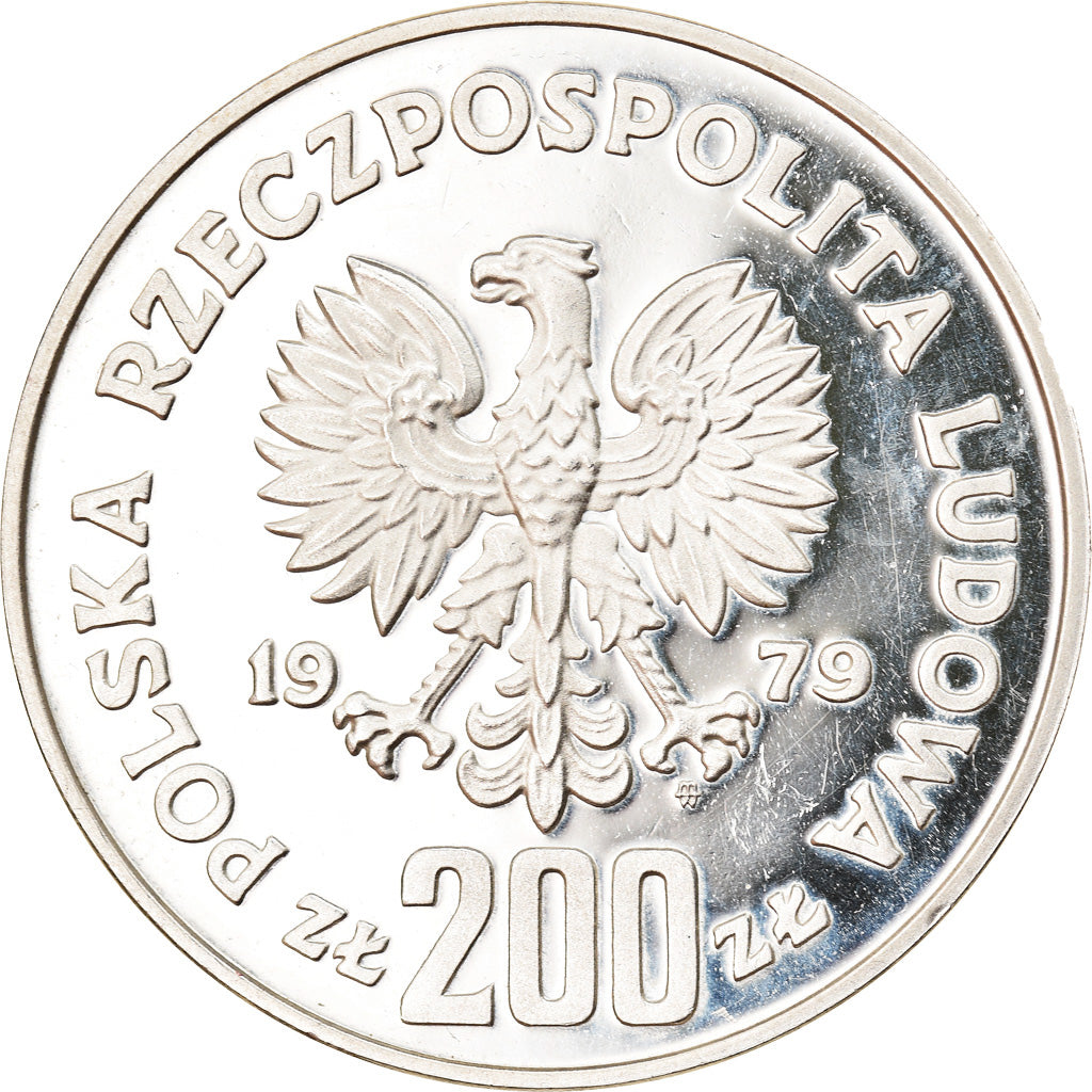 Coin, Poland, 200 Zlotych, 1979, Warsaw, Proof, MS(63), Silver, KM:101