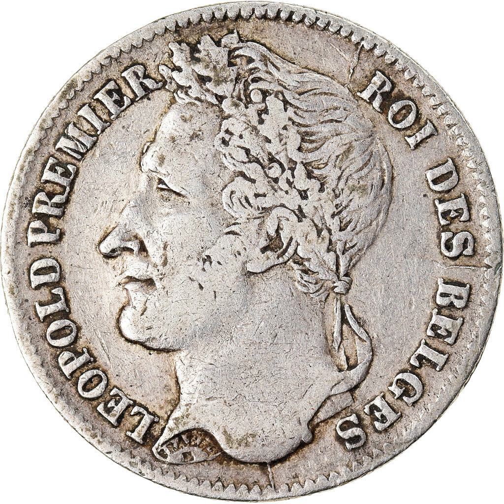 Coin, Belgium, Leopold I, 1/4 Franc, 1834, VF(30-35), Silver, KM:8