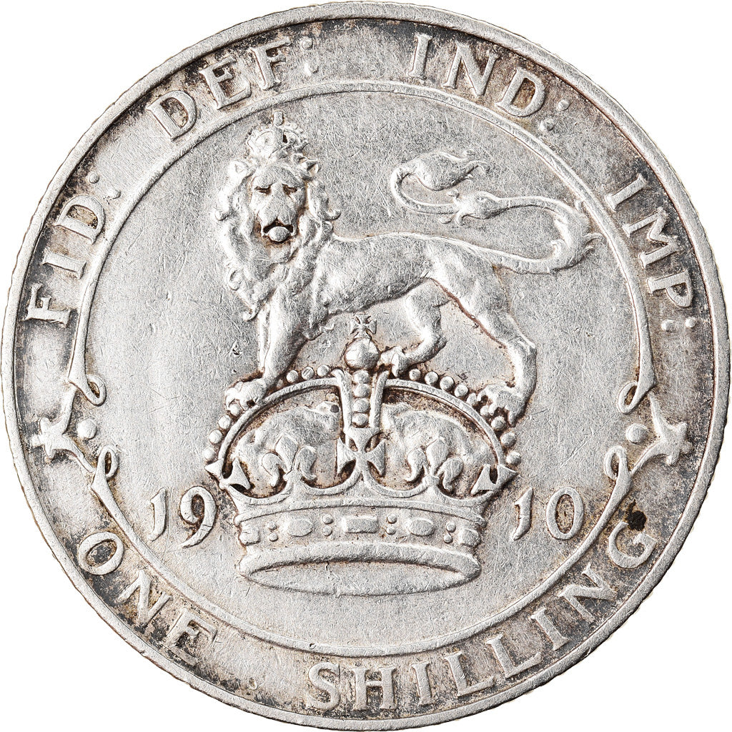 Coin, Great Britain, Edward VII, Shilling, 1910, EF(40-45), Silver, KM:800