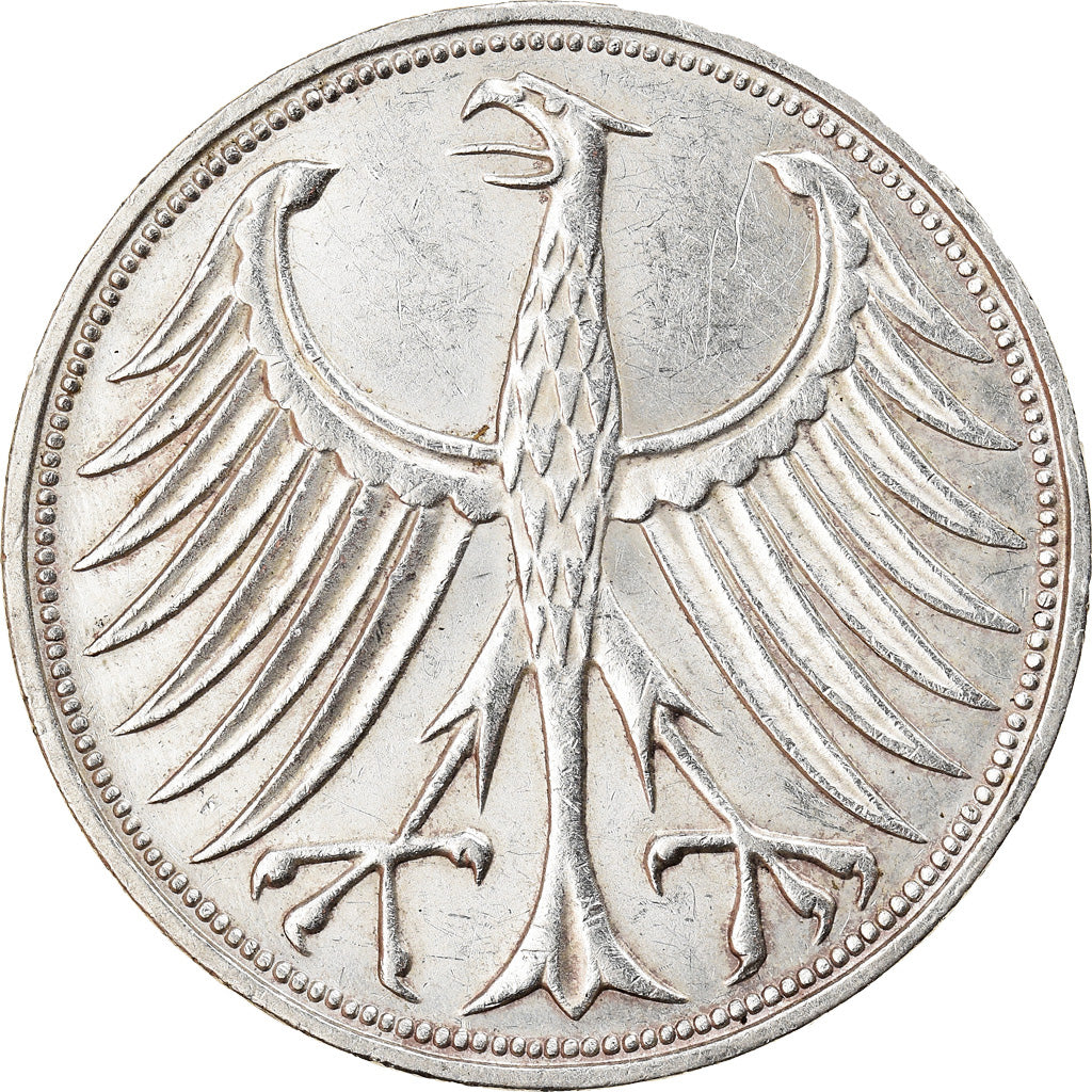 Coin, GERMANY - FEDERAL REPUBLIC, 5 Mark, 1972, Stuttgart, AU(50-53), Silver