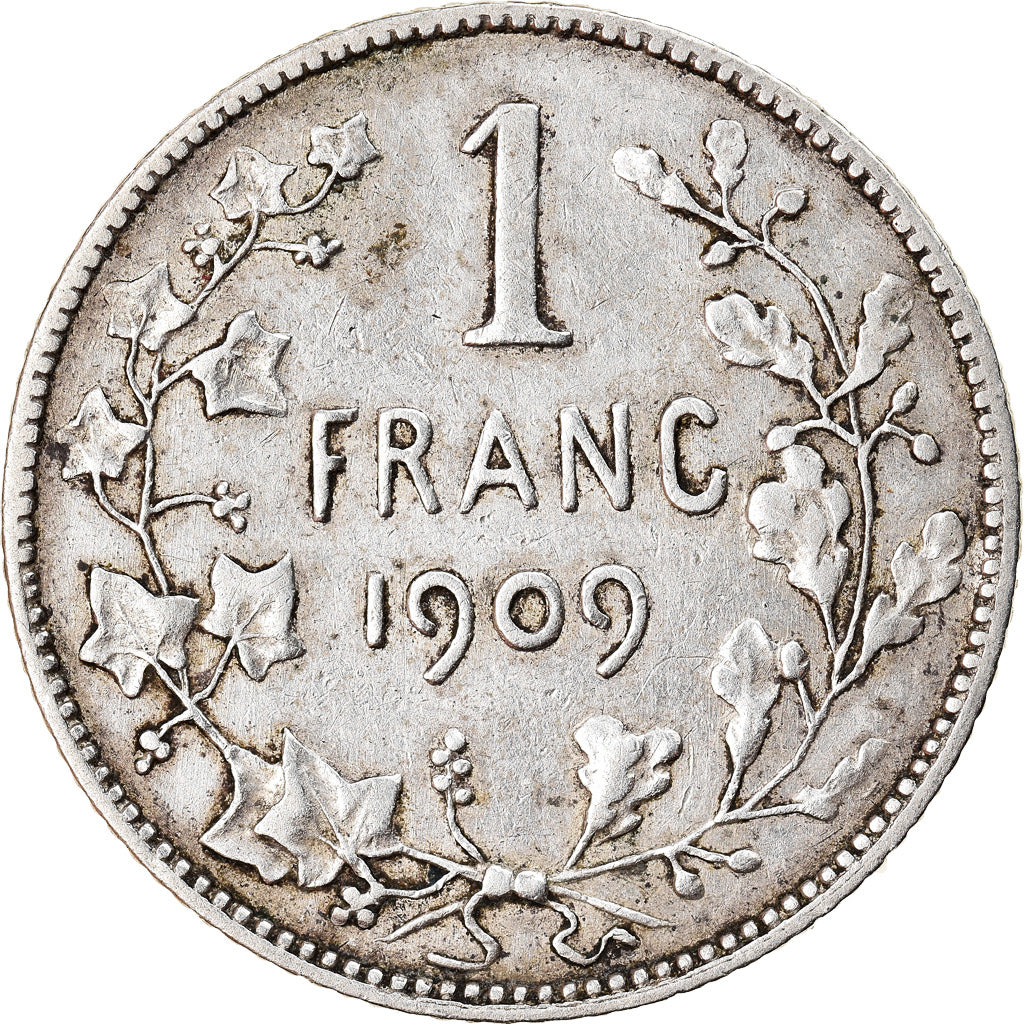 Coin, Belgium, Leopold II, Franc, 1909, VF(30-35), Silver, KM:56.2
