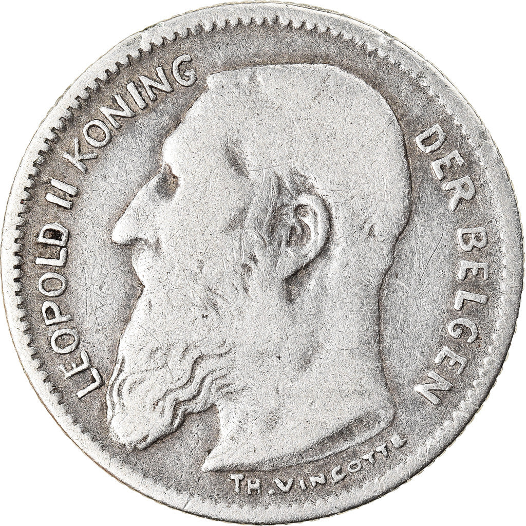 Coin, Belgium, Leopold II, 50 Centimes, 1909, VF(30-35), Silver, KM:61.1