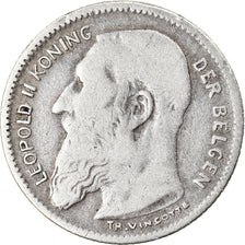 Coin, Belgium, Leopold II, 50 Centimes, 1909, VF(30-35), Silver, KM:61.1