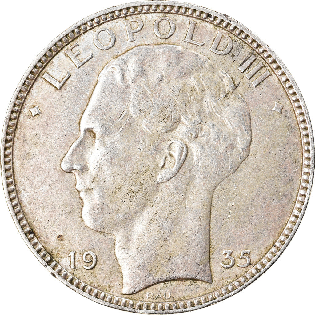 Münze, Belgien, Léopold III, 20 Francs, 20 Frank, 1935, SS, Silber, KM:105