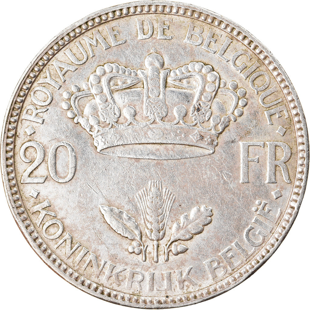 Münze, Belgien, Léopold III, 20 Francs, 20 Frank, 1935, SS, Silber, KM:105