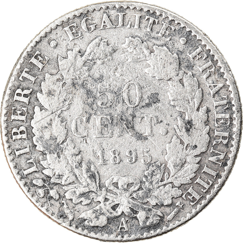 Monnaie, France, Cérès, 50 Centimes, 1895, Paris, TB, Argent, Gadoury:419a