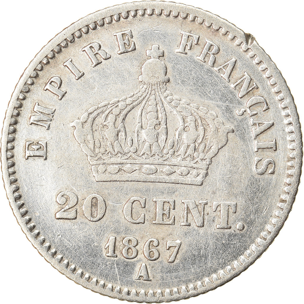 Monnaie, France, Napoleon III, 20 Centimes, 1867, Paris, TTB+