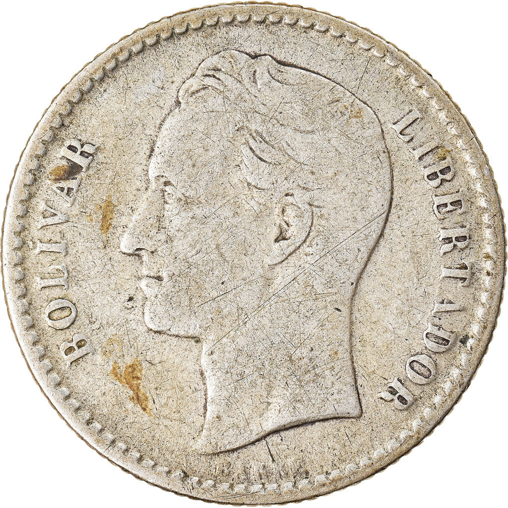 Coin, Venezuela, 50 Centimos, 1954, Philadelphia, EF(40-45), Silver, KM:36