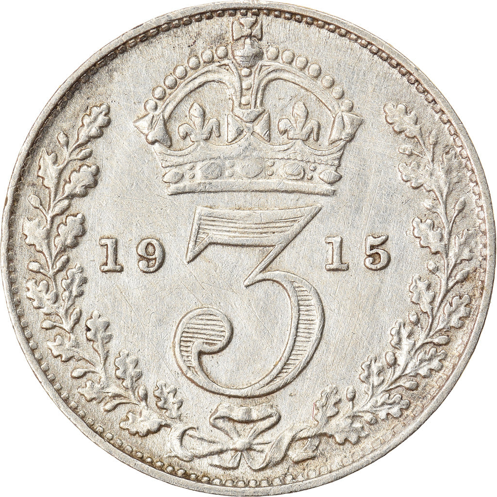 Coin, Great Britain, George V, 3 Pence, 1915, EF(40-45), Silver, KM:813