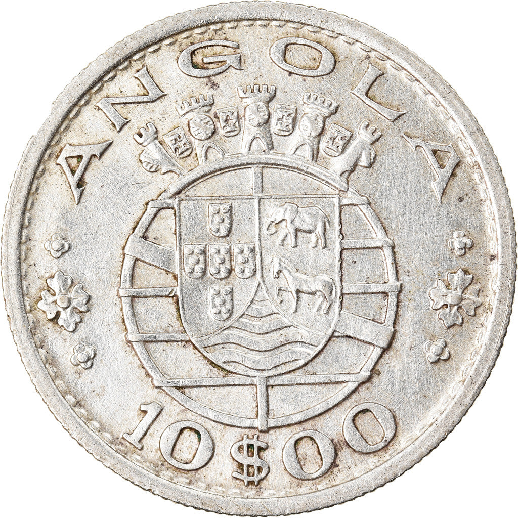 Moneta, Angola, 10 Escudos, 1955, BB+, Argento, KM:73
