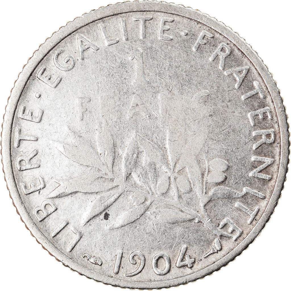 Coin, France, Semeuse, Franc, 1904, Paris, VF(30-35), Silver, KM:844.1