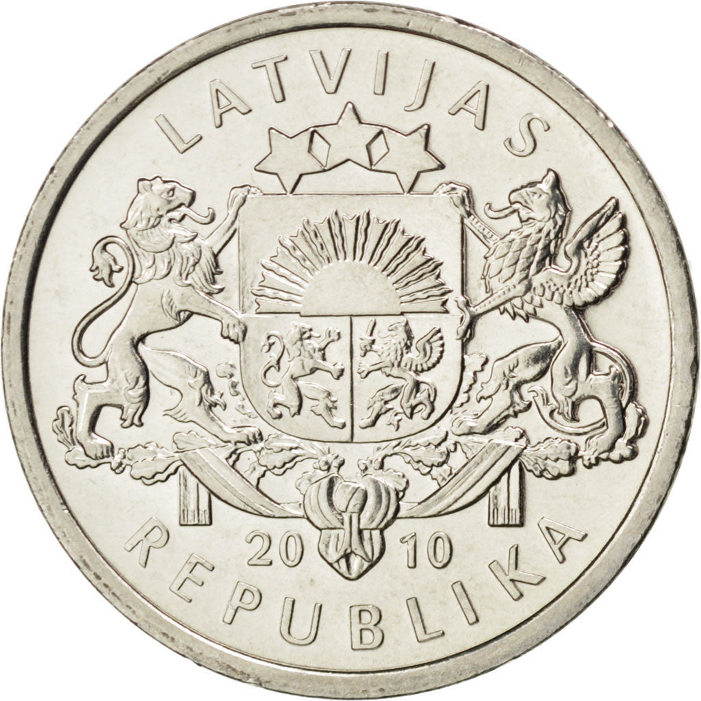 Coin, Latvia, Lats, 2010, MS(63), Copper-nickel, KM:108