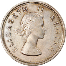 Coin, South Africa, Elizabeth II, 5 Shillings, 1953, AU(50-53), Silver, KM:52