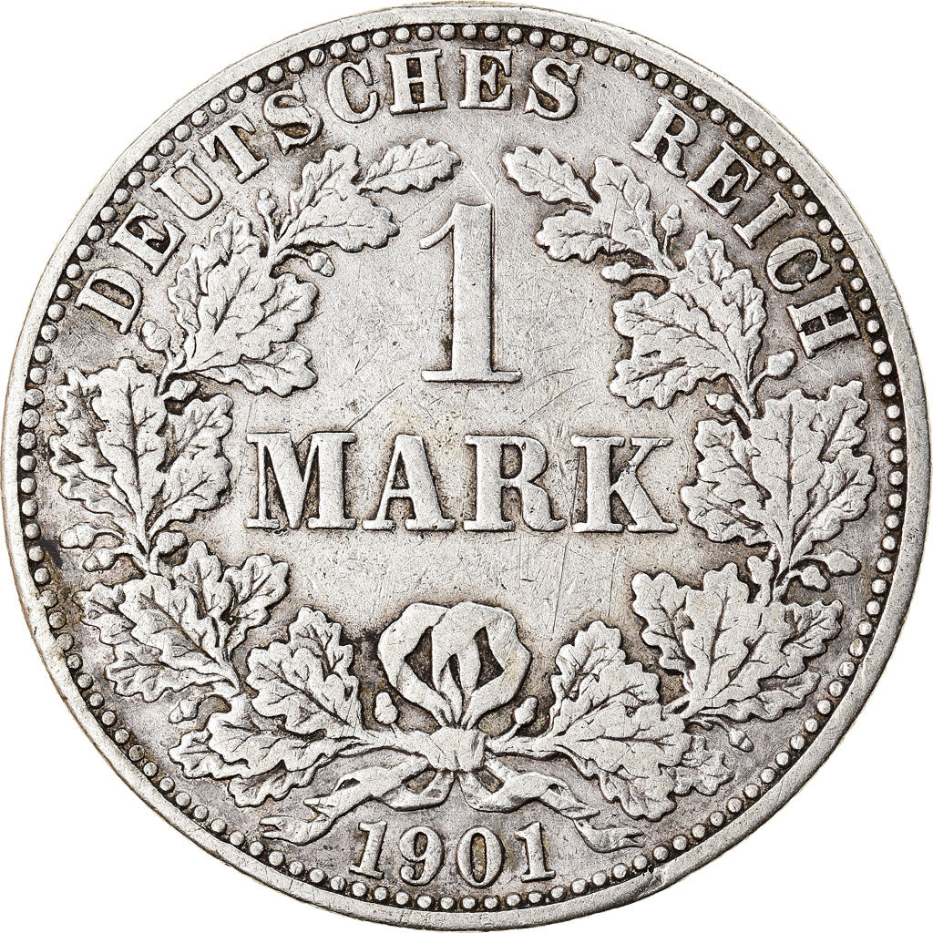 Coin, GERMANY - EMPIRE, Wilhelm II, Mark, 1901, Berlin, EF(40-45), Silver, KM:14