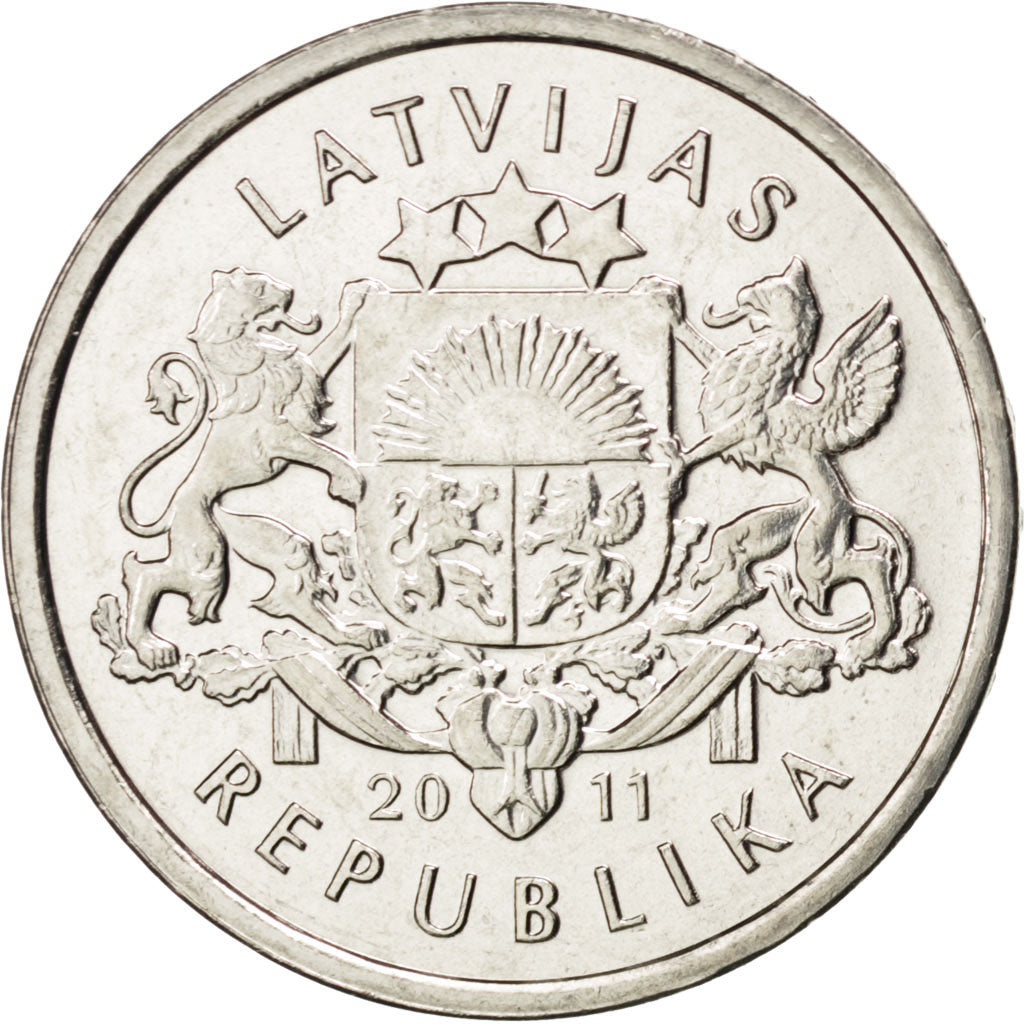 Coin, Latvia, Lats, 2011, MS(63), Copper-nickel, KM:127