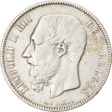 Coin, Belgium, Leopold II, 5 Francs, 5 Frank, 1867, EF(40-45), Silver, KM:24