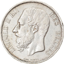 Moneda, Bélgica, Leopold II, 5 Francs, 5 Frank, 1867, MBC, Plata, KM:24