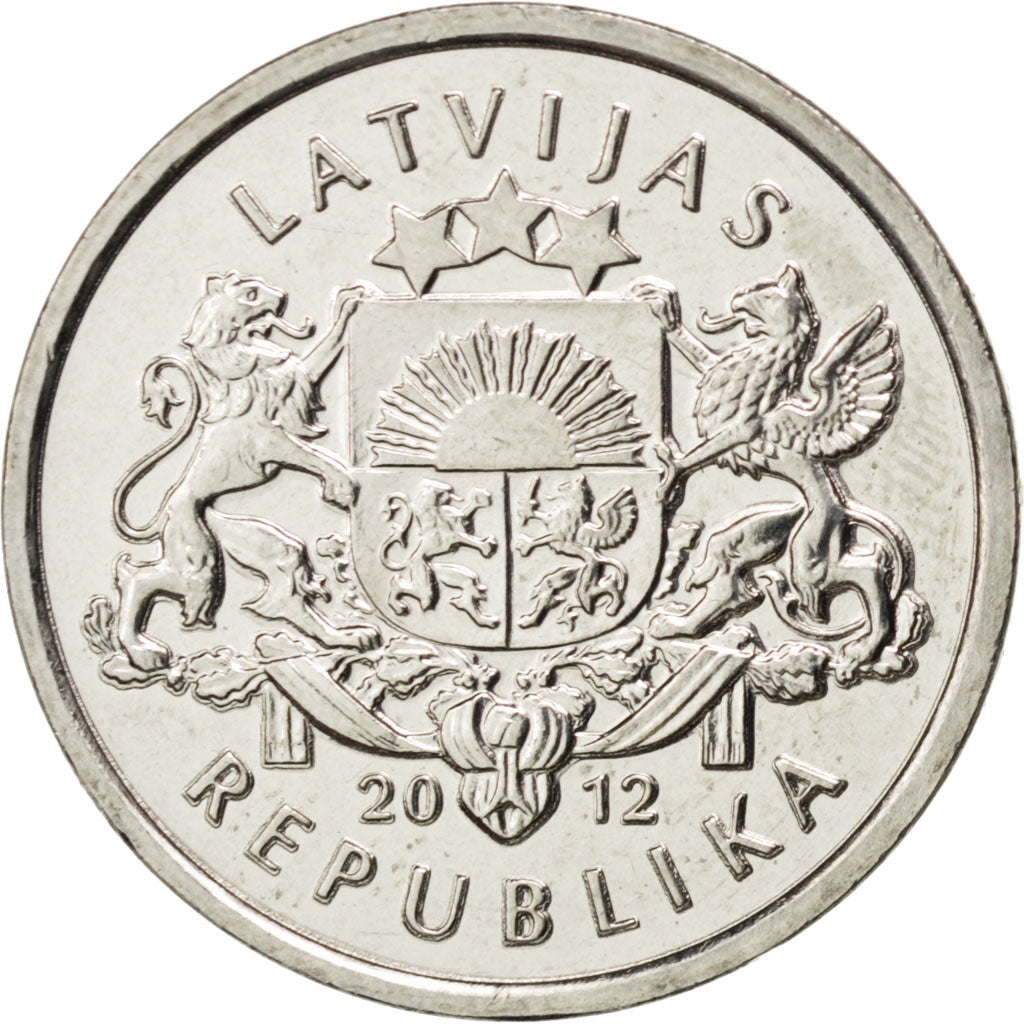 LATVIA, Lats, 2012, Berlin, KM #136, MS(63), Copper-Nickel, 21.75, 4.82