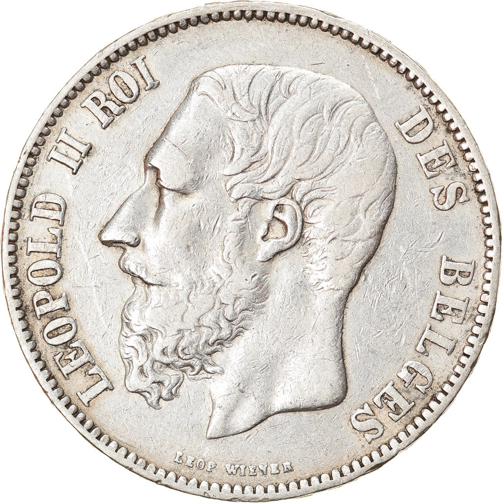 Coin, Belgium, Leopold II, 5 Francs, 5 Frank, 1868, EF(40-45), Silver, KM:24