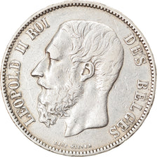 Coin, Belgium, Leopold II, 5 Francs, 5 Frank, 1868, EF(40-45), Silver, KM:24