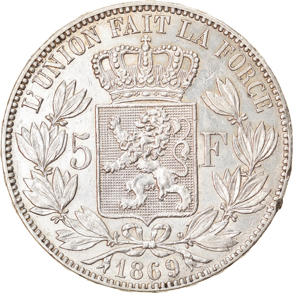 Monnaie, Belgique, Leopold II, 5 Francs, 5 Frank, 1869, TTB+, Argent, KM:24