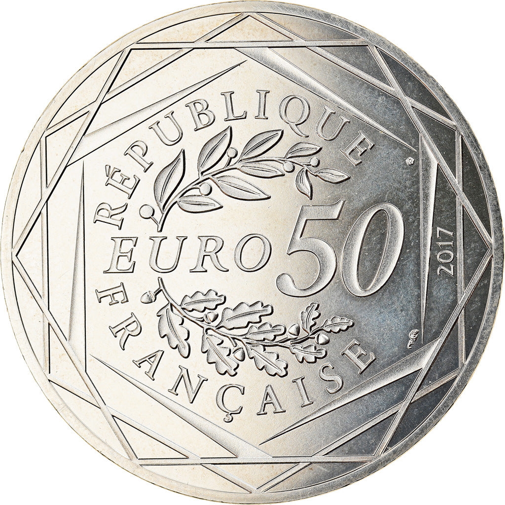 France, 50 Euro, Jean Paul Gaultier, 2017, 1, MS(65-70), Silver