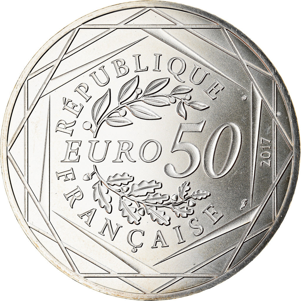 France, 50 Euro, Jean Paul Gaultier, 2017, 2, MS(65-70), Silver