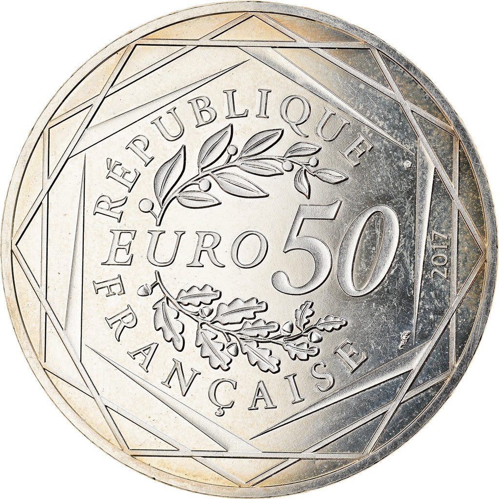 France, 50 Euro, Jean Paul Gaultier, 2017, 3, MS(65-70), Silver