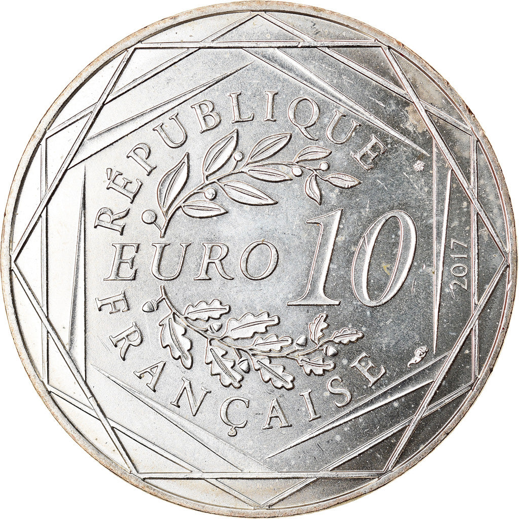 France, 10 Euro, Jean Paul Gaultier, 2017, 5, MS(65-70), Silver