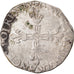 Moeda, França, Henri III, 1/4 Ecu, 1587, Rennes, VF(20-25), Prata, Duplessy 1133